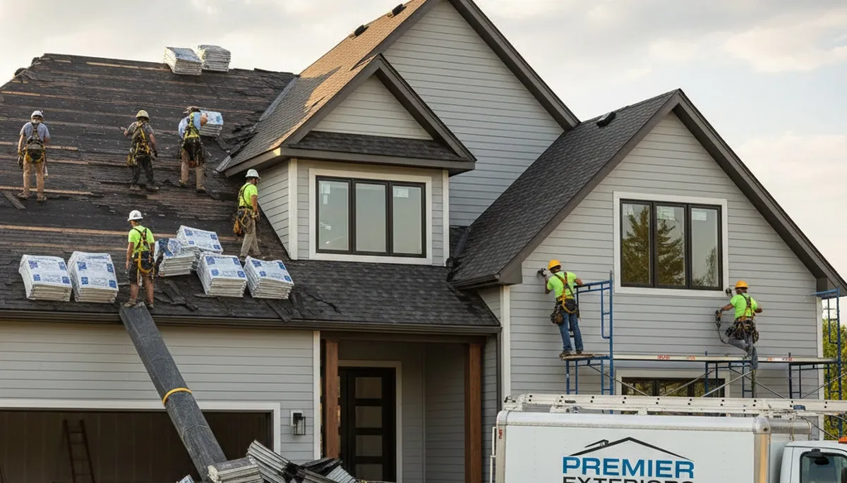 Vinyl siding and roof replacement by contractors in Indianapolis, IN